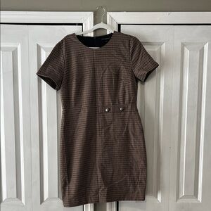 Banana Republic Brown Houndstooth Midi Dress